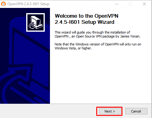 OpenVPN Wizard Landing