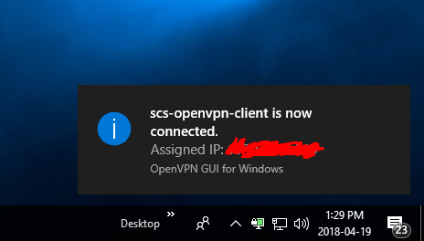 VPN Connected Assigned to IP